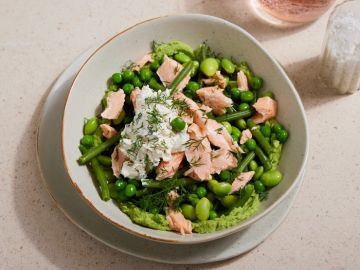 SAUMON ET LEGUMES VERTS