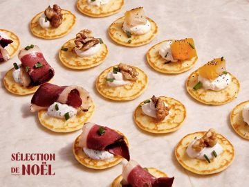 LES BLINIS MAGRET - HADDOCK FUME - NOIX x48