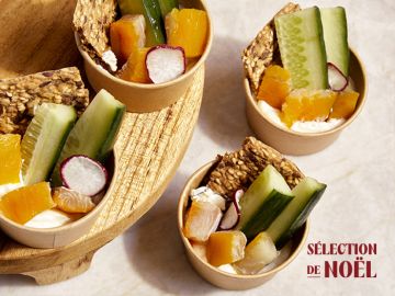 LES GRAZING CUPS HADDOCK FUME & CRUDITÉS X15