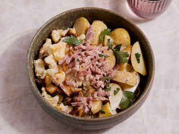 POMME DE TERRE LARDON ET CHOUX FLEUR GRATINE