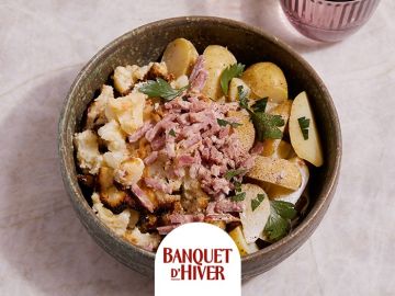 POMME DE TERRE LARDON ET CHOUX FLEUR GRATINE