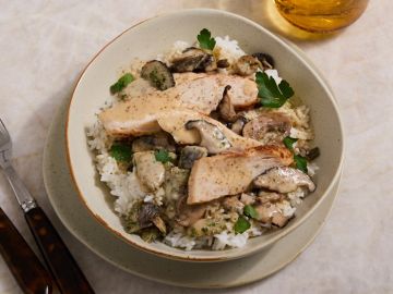 POULET CHAMPIGNON ET RIZ 