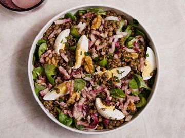 LA LENTILLE OEUF ET LARDON