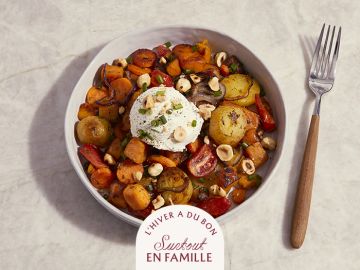 POMME DE TERRE LEGUMES ROTIS ET CHEVRE FRAIS