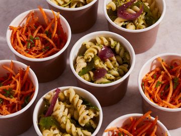 LES MINI SALADES PATES PESTO & CAROTTES RAPEES x12