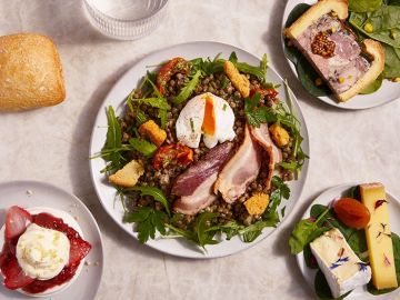 LES LENTILLES BACON OEUF POCHE