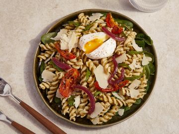 LA FUSILLI PESTO VERT ŒUF POCHE