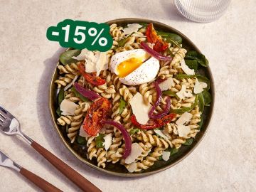 LA FUSILLI PESTO VERT ŒUF POCHE